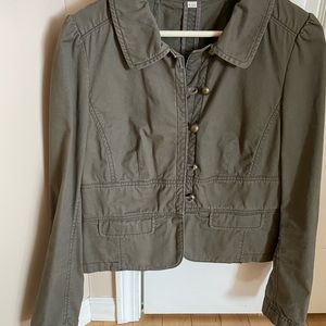 Crop army green jacket